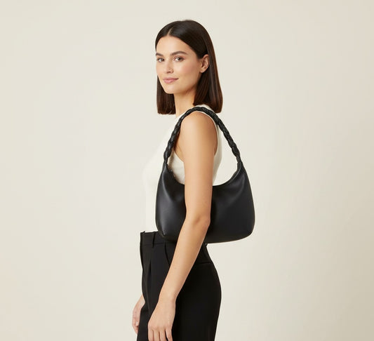 Dubai Imported Black Leather Hobo Shoulder Bag – Ramzan Sale Up To 70% OFF